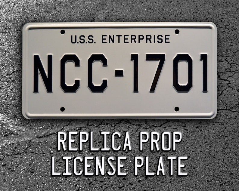 NCC-1701 USS Enterprise Celebrity Machines Star Trek Metal Stamped Vanity License Plate