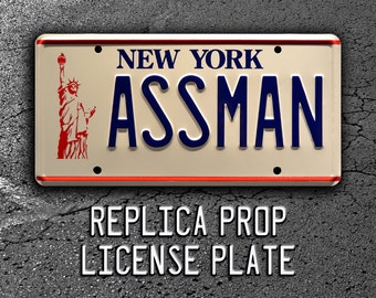 Seinfeld | Cosmo Kramer's Impala | ASSMAN | Metal Stamped Replica Prop License Plate