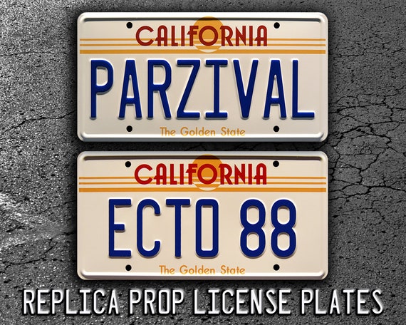 Wade Watts/’ Delorean Metal Stamped Vanity Prop License Plate PARZIVAL Ready Player One
