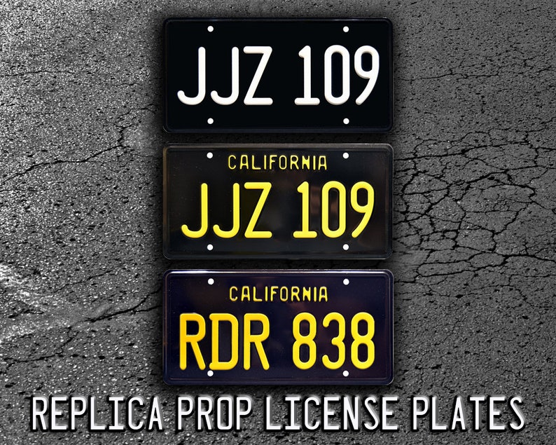 Metal Stamped Vanity Prop License Plate Steve McQueens 68 Mustang JJZ 109 Celebrity Machines Bullitt
