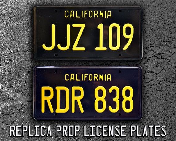 Metal Stamped Replica Prop License Plate Combo Bullitt Mustang /& Charger JJZ 109 RDR 838