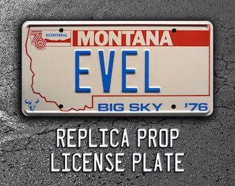 Viva Knievel | Cadillac Mirage | ‘76 EVEL | Metal Stamped Replica Prop License Plate