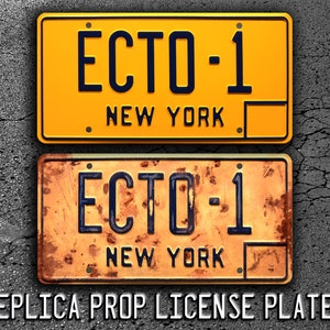 ECTO-1 New York Signs 4 Fun Ghostbusters Metal Stamped License Plate ECTO-1 New York Signs 4 Fun Ghostbusters Metal Stamped License Plate