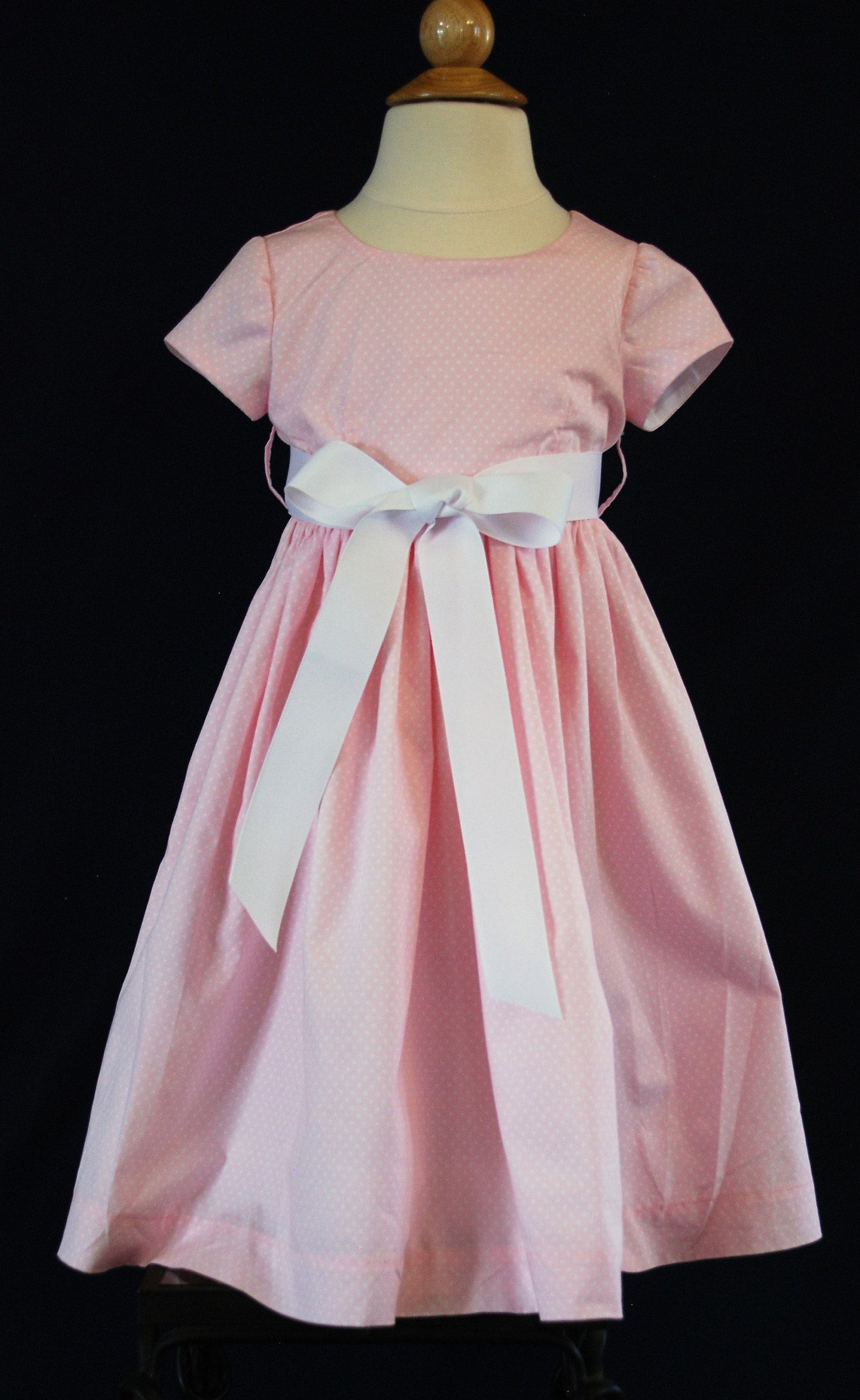 Girls Spring Dress Pink Polka Dot Dress Etsy