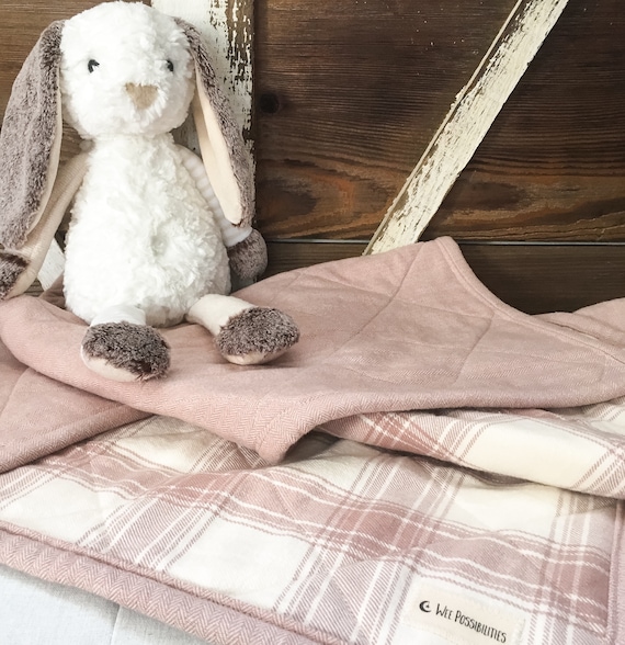 Dusty Rose Pink Baby Quilt Baby Girl Plaid Chevron Cream Girl Flannel Cotton Toddler Quilt Etsy