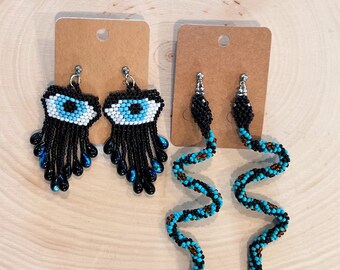 Hand  beaded earrings