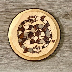 Sand worm Auryn wood burned art