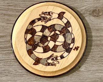 Sand worm Auryn wood burned art