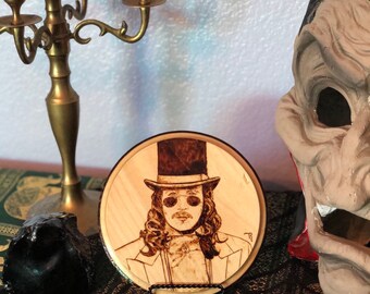 Dracula handmade wood burned art