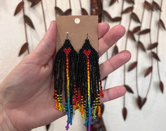 Pride hand beaded earrings