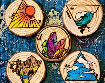 Element wood burned art(some are ready to ship)