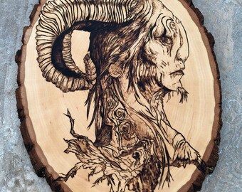 Pans Labyrinth Handmade Pyrographic art piece