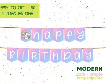 Unicorn Boba Par Tea Milk Tapioca Taro Banner | Bubble Tea Birthday | Tea Party Decors | Instant Download