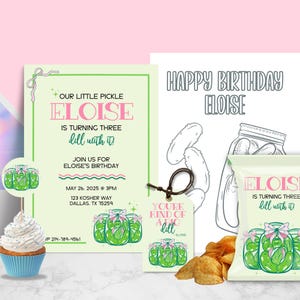 Little Pickle Party BUNDLE | Kind of a Big Dill Party Invite | Editable Customizable Party Pack Template | Corjl Digital Download BUNDLE