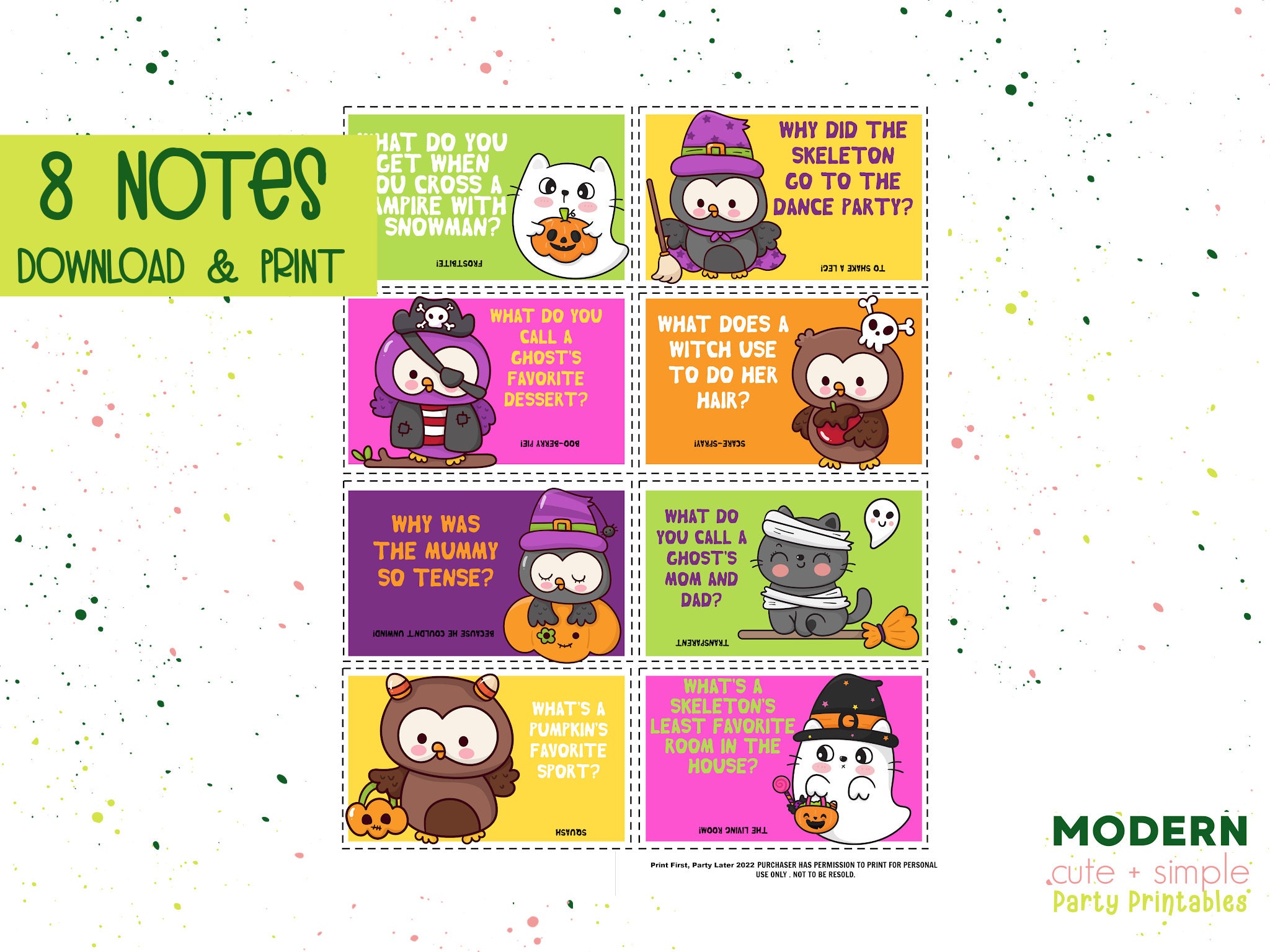 8 Printable Funny Halloween Lunch Box Notes for Kids | Printable ...