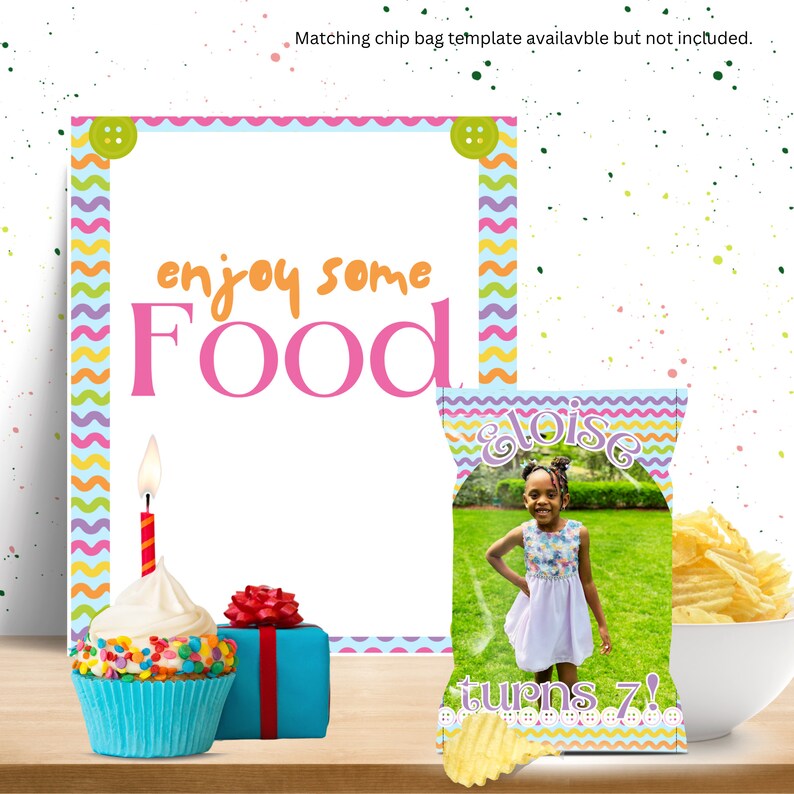 Template For Paper Ric Rac Ric Rac Birthday Party Sign Table Sign Package Bundle | Pastel Cute Zig ...