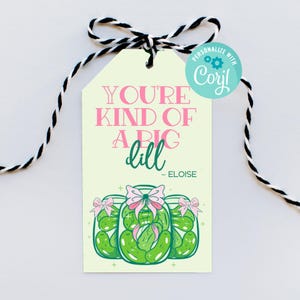 Little Pickle Party Invitation | Kind of a Big Dill Party Invite |  Editable Customizable Template 2&quot; x 3.5&quot; | Corjl Digital Download