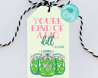 petite invitation de fête de cornichons | une sorte d'invitation à une fête à l'aneth |  Modèle personnalisable modifiable 2 x 3,5 pouces | Téléchargement numérique Corjl
