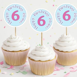 Ric Rac Party Cupcake Toppers Printable | Pastel Cute Zig Zag ...