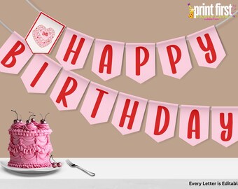 Have Your Cake and Eat It Two Printable Banner | Editable Template | Corjl Digital Download