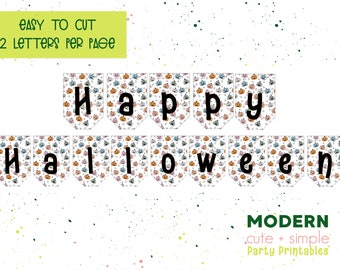 Happy Halloween Banner Party Banner |  Print at Home | Pastel Pumpkin Banner | Digital Instant Download | DIY