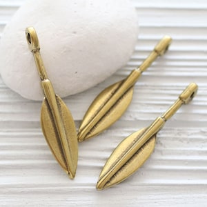 Leaf pendant, antique gold leaf, leaf pendant dangle, rustic leaf, natural, gold leaf pendant, leaf charm, large hole dangle pendant