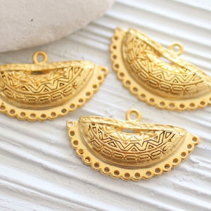 2pc multi strand chandelier charm, dangles, tribal end bar, gold necklace connectors, jewelry connectors, gold earrings charm dangle