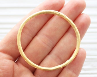 Grand connecteur d’anneau rond en or mat, lien en or, pendentif cercle, anneaux de collier à boucle fine, grands connecteurs, forme organique, cerceaux de boucles d’oreilles