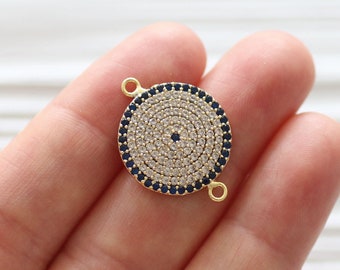 Round pave pendant connector, rhinestone dangle pendant, pave charms, pave jewelry, rhinestone beads, earrings dangle, pave necklace charms