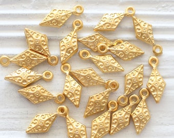 10pc spike charms gold, stick charms, filigree beads, spike dangles, tribal charms, dangle charms, bracelet earring charms, drop charm