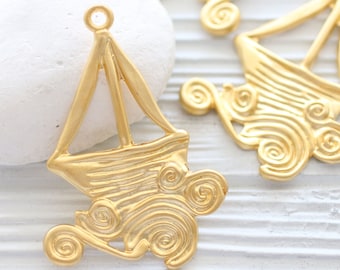Colgante de vela, colgante de mar de oro, velero, accesorios de joyería de vela, colgante de velero, accesorios marinos, amuletos marinos, amuletos de navegación