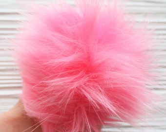 16 Pompon Pelliccia Sintetica 10cm | Soffi E Morbidi | Per Cappelli