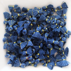 10pc denim blue tassel charms mini, bracelet tassel, charm tassel, earrings tassel, tassels, tiny jewelry tassels, necklace tassel, blue,N54