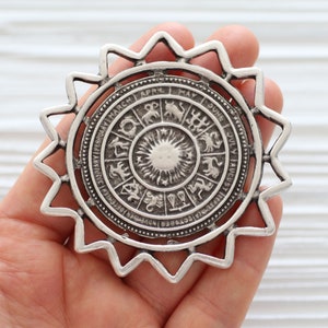 Astrological signs pendant, horoscope pendant, celestial pendant, zodiac pendant, ancient pendant, old horoscope calendar, home decor