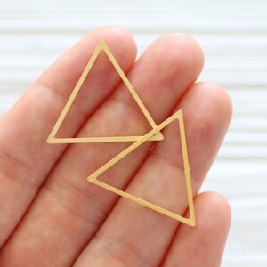 2pc Dreieck Anhänger, moderne Ohrringe Charms, ausgeschnitten Anhänger, große gold zeitgenössische Erkenntnisse, geometrische Anhänger, Halskette baumelt, S