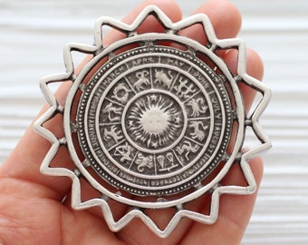 Astrological signs pendant, horoscope pendant, celestial pendant, zodiac pendant, ancient pendant, old horoscope calendar, home decor
