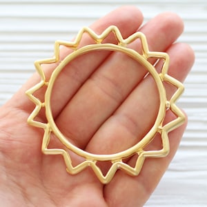 Sonnen Anhänger gold, Himmels Anhänger gold, großer Sonnen Anhänger, Sonnen Anhänger, Sunburst Anhänger, Sonnen Verbinder