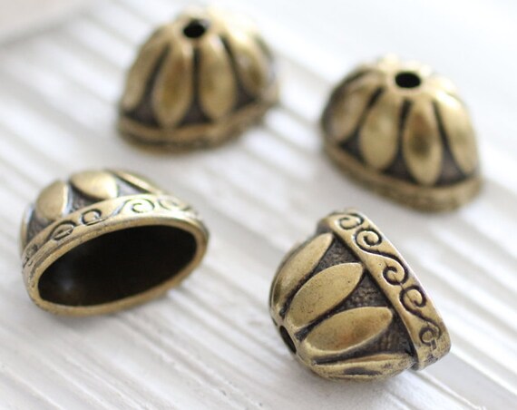 21x16mm Antique Silver Tassel Caps 5066 Silver Bead Caps End Caps Tassel Cone 4pcs -