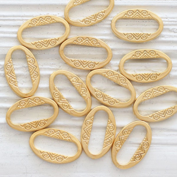 5pc gold hammered oval ring connector, tribal connector, link connector, oval ring pendant, jewelry ring, tribal ring pendant, jewelry links