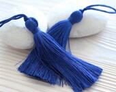 Blue silk tassel, cobalt, large silk tassel, thick tassel, jewelry tassels, tassel, decorative tassels, silk mala tassel, tassel pendant,N16