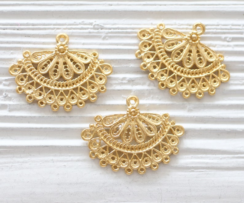 2pc chandelier earring findings filigree earrings charms Etsy