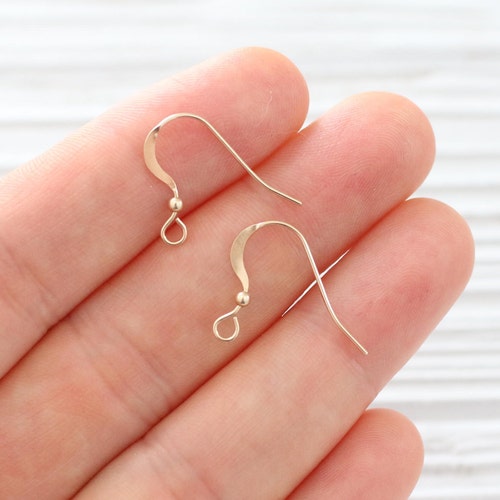 2pc 14k Gold Filled Earring Wires Ball End Ear Wires 1 Pair Etsy