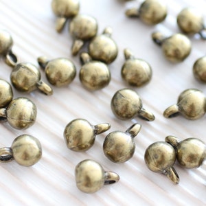 10pc antique gold beads bracelet charms metal earring beads tiny beads metal mini charms boho beads rustic charms ball beads image 1