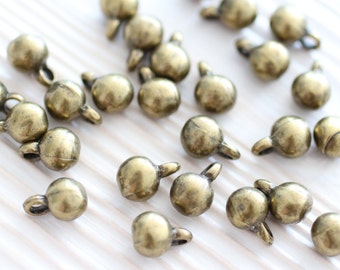 10pc antique gold beads bracelet charms metal earring beads tiny beads metal mini charms boho beads rustic charms ball beads