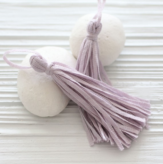 Lavender tassel, lilac tassel, shimmer tassel, hand made, cotton blend tassel, decorative tassel, jewelry tassels, tassel, lavender findings