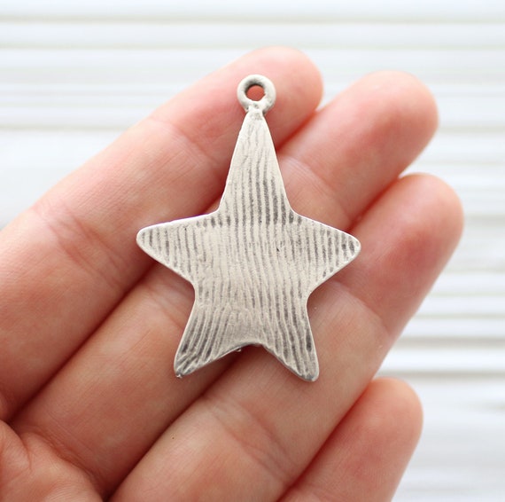 Comet pendant silver, shooting star necklace pendant, shooting star silver, large star pendant, shooting star charm, earrings charms