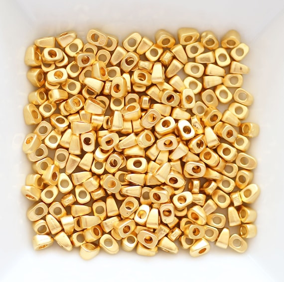 10pc heishi beads, organic rectangle shape rondelle beads, metal spacer beads, large hole beads, necklace beads, bracelet beads, matte, OS2