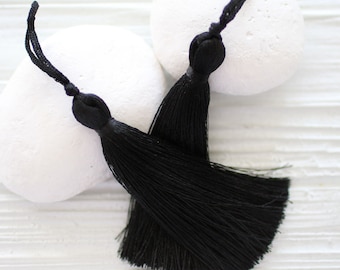 Black silk tassel, thick tassel, large tassels, silk tassel, jewelry tassels, tassel, handmade,mala tassel, decorative, black tassel, N8