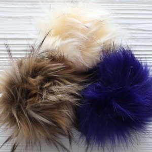 Purple pom pom, 5 large faux fur pom poms for hats purses bags slippers curtains, beanie pom pom, fur pom pom, large pom pom, plum, N10 image 9