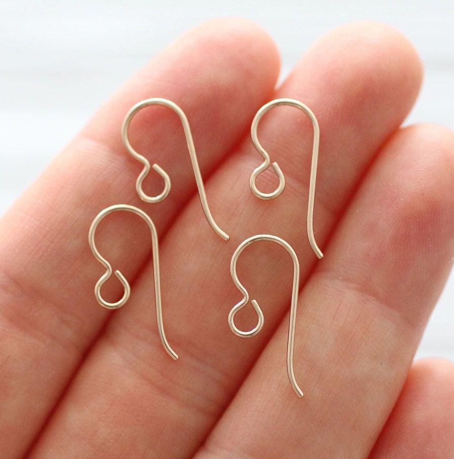 2pc 14k Gold Filled Earring Wires Large Loop Ear Wires 1 Etsy